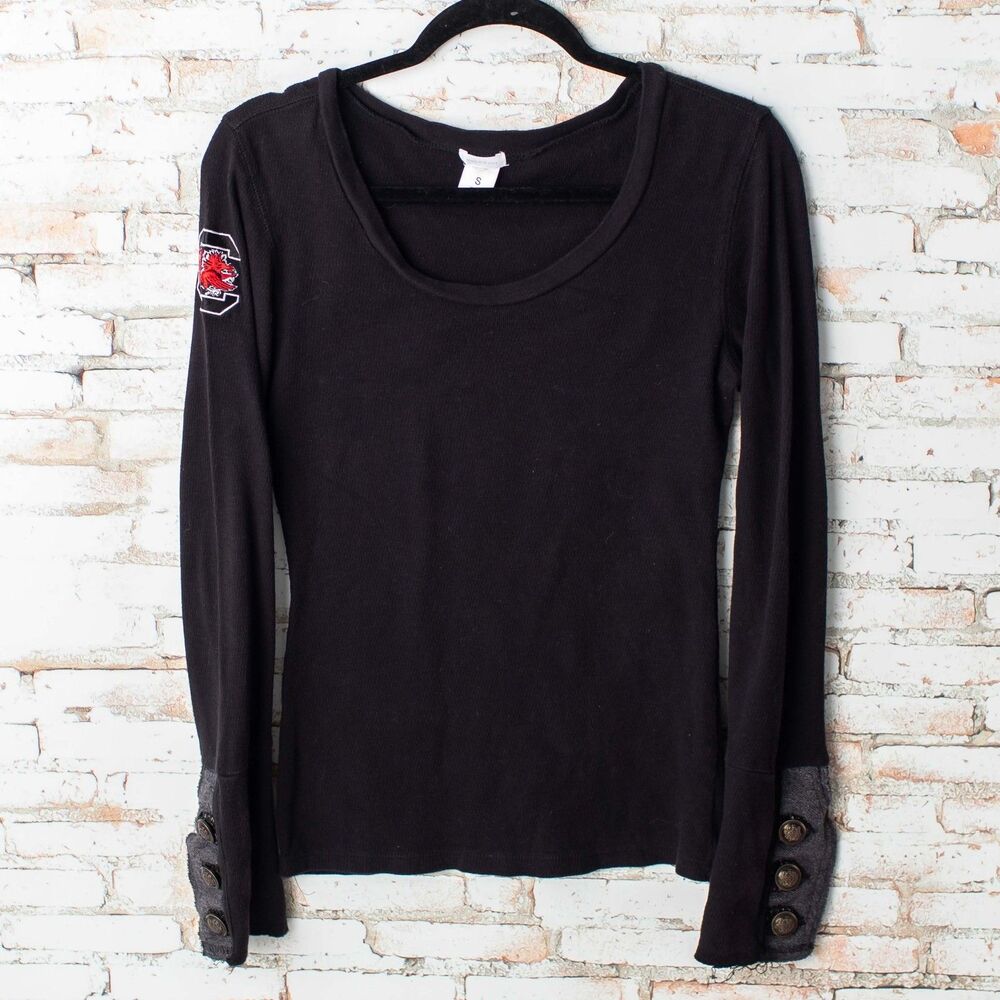 Meesh & Mia South Carolina Gamecocks Black Long Sleeve Top Size S Embroidered